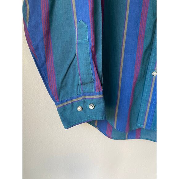Thornhill Menswear 80s Retro Striped Western Button-Down – Men’s Medium - Picture 3 of 7